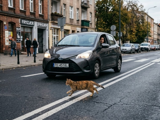 Jak naprawdę wygląda śmierć kota pod kołami samochodu